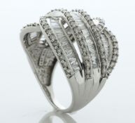 10ct White Gold Diamond Cocktail Dress Ring 7.56 Carats - Valued By AGI £7,250.00 - This stunning
