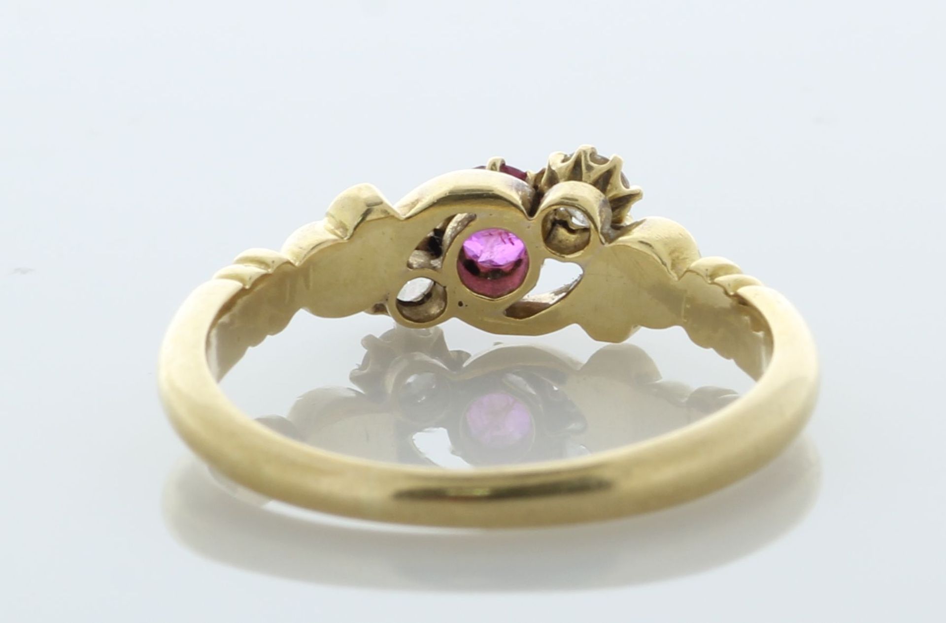 18ct Yellow Gold Diamond And Ruby Ring (R0.17) 0.16 Carats - Valued By AGI £3,250.00 - One round - Image 4 of 5