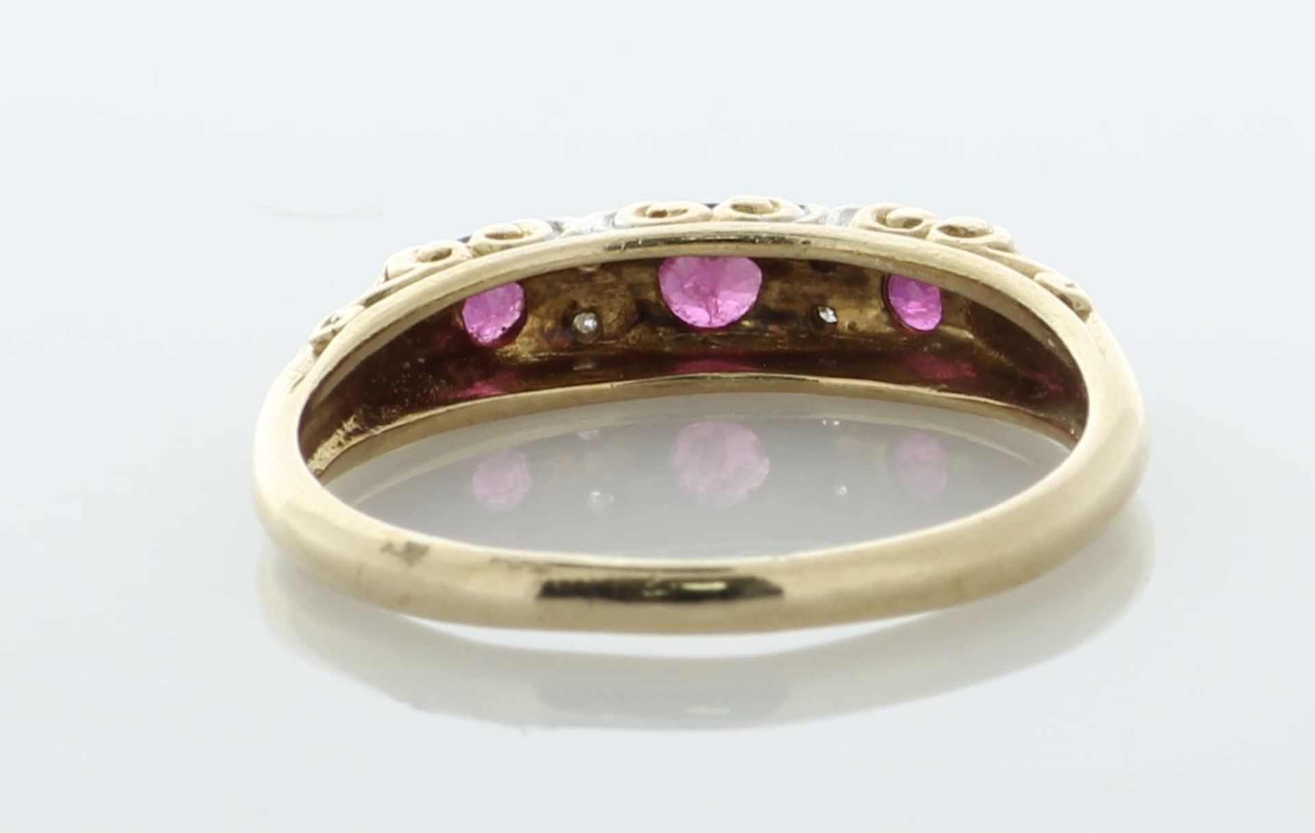 9ct Yellow Gold And White Gold Diamond And Ruby Ring (R 0.30) 0.05 Carats - Valued By AGI £815. - Image 4 of 6