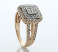 10ct Rose Gold Ladies Dress Diamond Ring 1.00 Carats - Valued By AGI £4,995.00 - Nine princess cut
