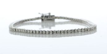 9ct White Gold Tennis Diamond Bracelet 3.00 Carats - Valued By AGI £6,730.00 - Multiple round