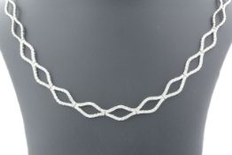 18ct White Gold Ladies Diamond Choker 2.16 Carats - Valued By AGI £14,950.00 - a stunning double