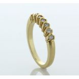 9ct Yellow Gold Semi Eternity Diamond Ring 0.50 Carats - Valued By AGI £1,815.00 - Seven round