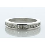 9ct White Gold Half Eternity Diamond Ring 0.50 Carats - Valued By AGI £2,950.00 - Twelve round