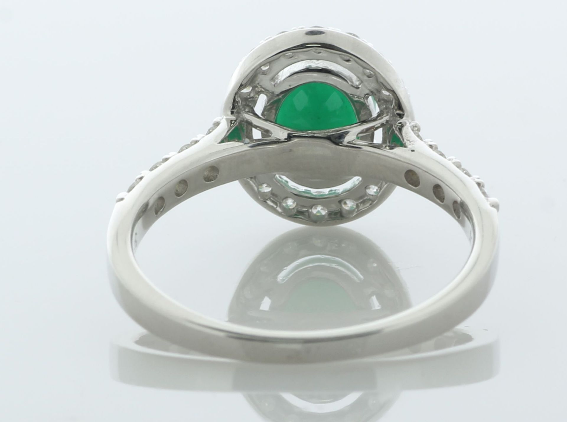 9ct White Gold Diamond And Emerald Halo Ring (E2.00) 0.60 Carats - Valued By AGI £4,730.00 - An oval - Image 5 of 6