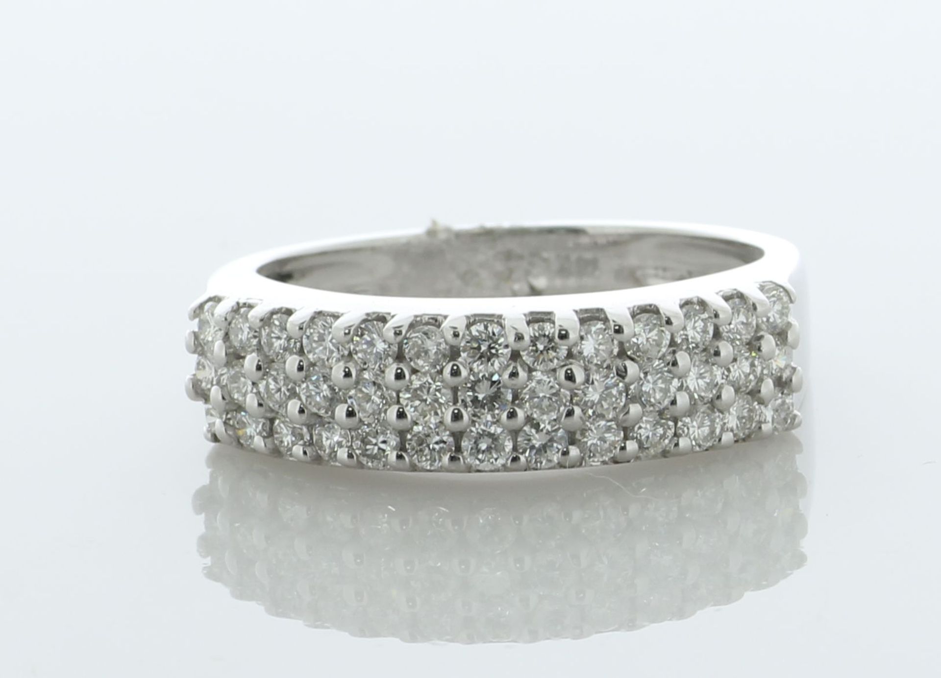 14ct White Gold Semi Eternity Diamond Ring 1.50 Carats - Valued By AGI £4,500.00 - This gorgeous