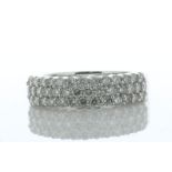 10ct White Gold Three Row Diamond Ring 1.00 Carats - Valued By AGI £3,705.00 - Three rows of round