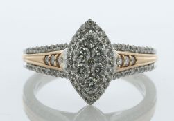 14ct Gold Diamond Cluster Ring 1.05 Carats - Valued By AGI £4,195.00 - A stunning two tone white