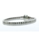 18ct White Gold Tennis Diamond Bracelet 6.15 Carats - Valued By AGI £18,215.00 - Multiple round