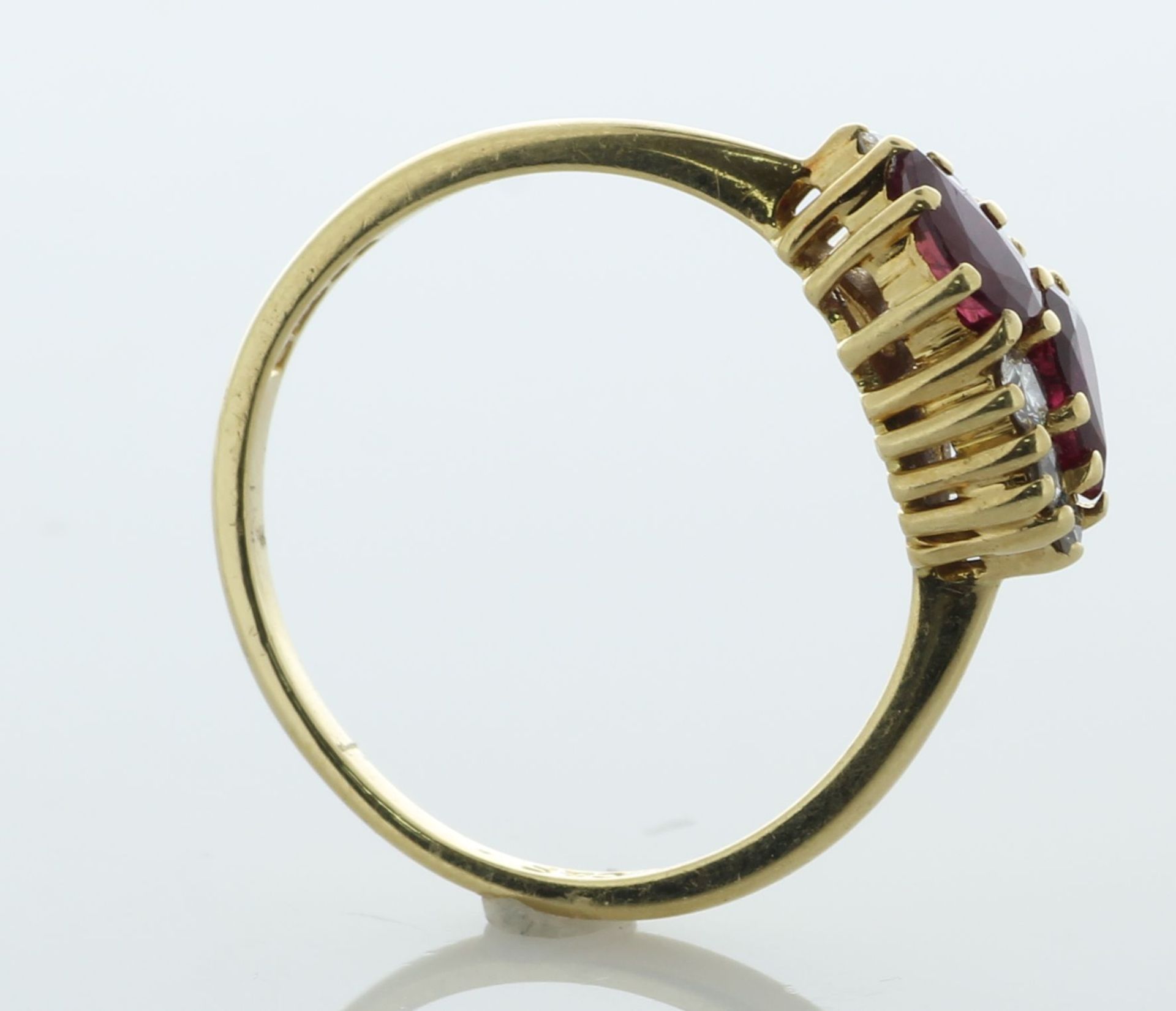 18ct Yellow Gold Diamond And Ruby Ring (0.50) 0.19 Carats - Valued By AGI £3,450.00 - Two pear - Image 3 of 6