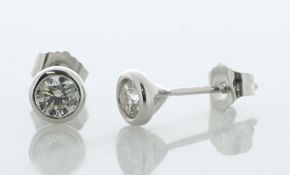 14ct White Gold Solitaire Diamond Earrings 0.60 Carats - Valued By AGI £4,995.00 - A gorgeous paid