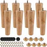 RRP £34.24 MUKLEI 8 PCS 20cm Wooden Furniture Legs