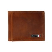 RRP £39.88 Tommy Hilfiger Men's Leather Edisto RFID Slim Bifold Wallet, Tan