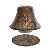 RRP £23.74 Crusader Limited Aroma Jar Candle Shade & Plate Set - Amber Crackle
