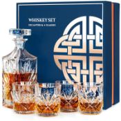 RRP £57.95 Whiskey Decanter and Glasses Set