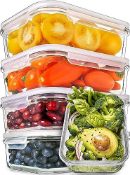 RRP £26.96 Glass Food Containers with Lids