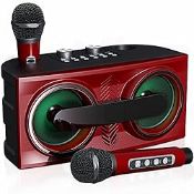 RRP £63.51 RUBEHOOW Karaoke Machine Portable Bluetooth PA Speaker