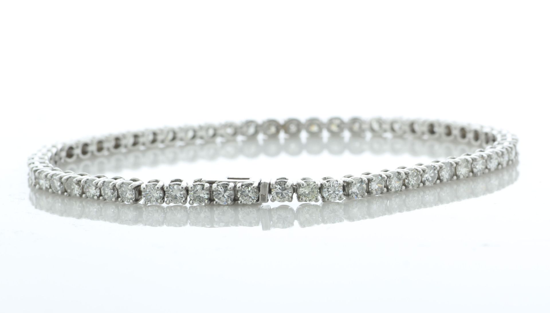 18ct White Gold Tennis Diamond Bracelet 4.75 Carats - Valued By IDI £18,250.00 - Fifty eight round - Image 2 of 5