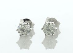 18ct White Gold Single Stone Diamond Stud Earring 1.42 Carats - Valued By IDI £6,885.00 - Two