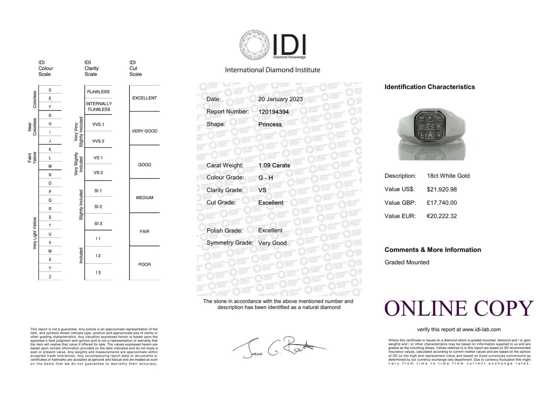 18ct White Gold Illusion Set Cluster Diamond Ring 1.09 Carats - Valued By IDI £17,740.00 - Nine - Image 5 of 5