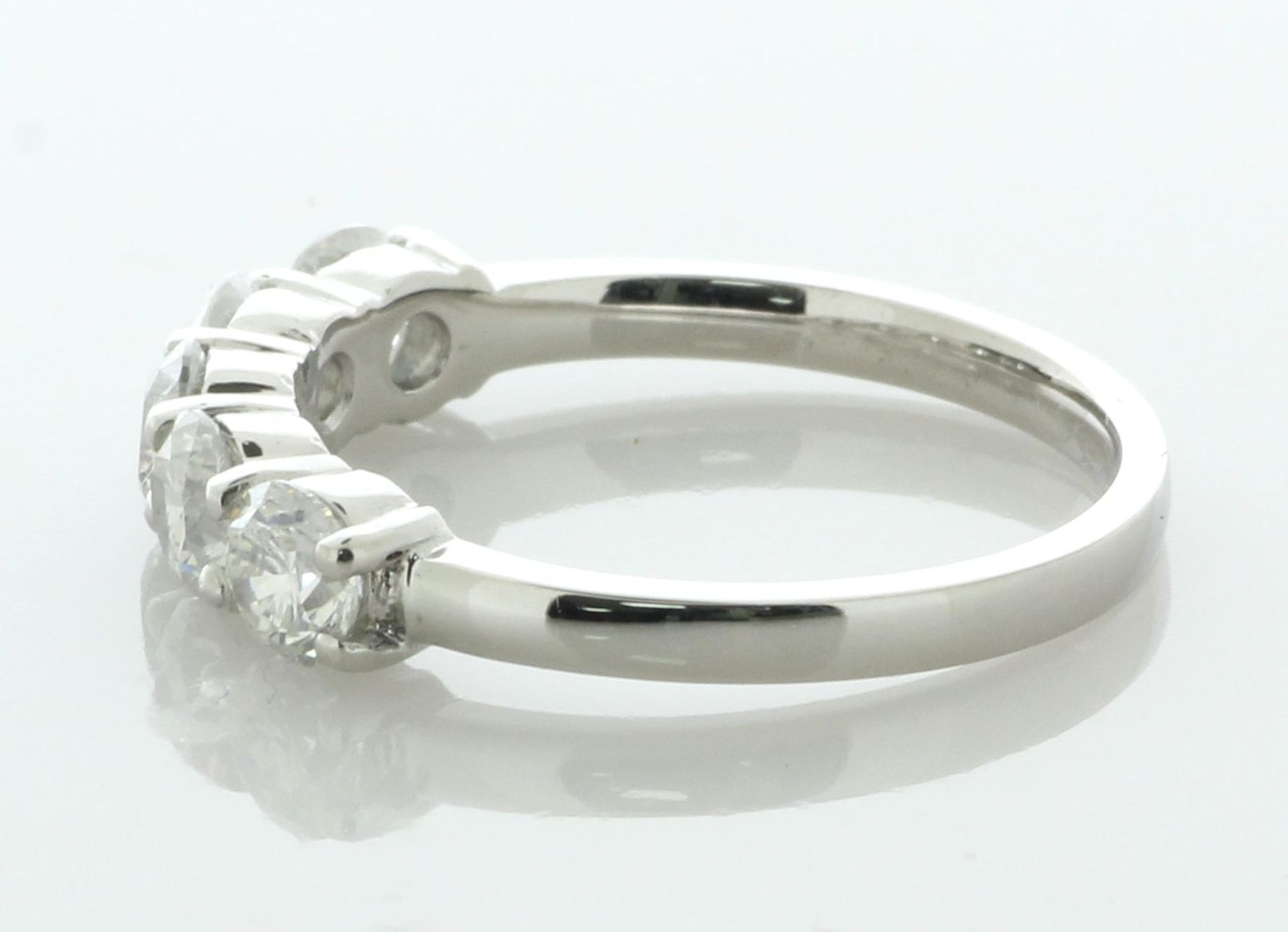 Platinum Five Stone Diamond Ring 1.28 Carats - Valued By IDI £4,630.00 - Five round brilliant cut - Image 2 of 5