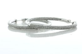 9ct White Gold Full Eternity Diamond Hoop Earrings 2.00 Carats - Valued By IDI £10,970.00 - These