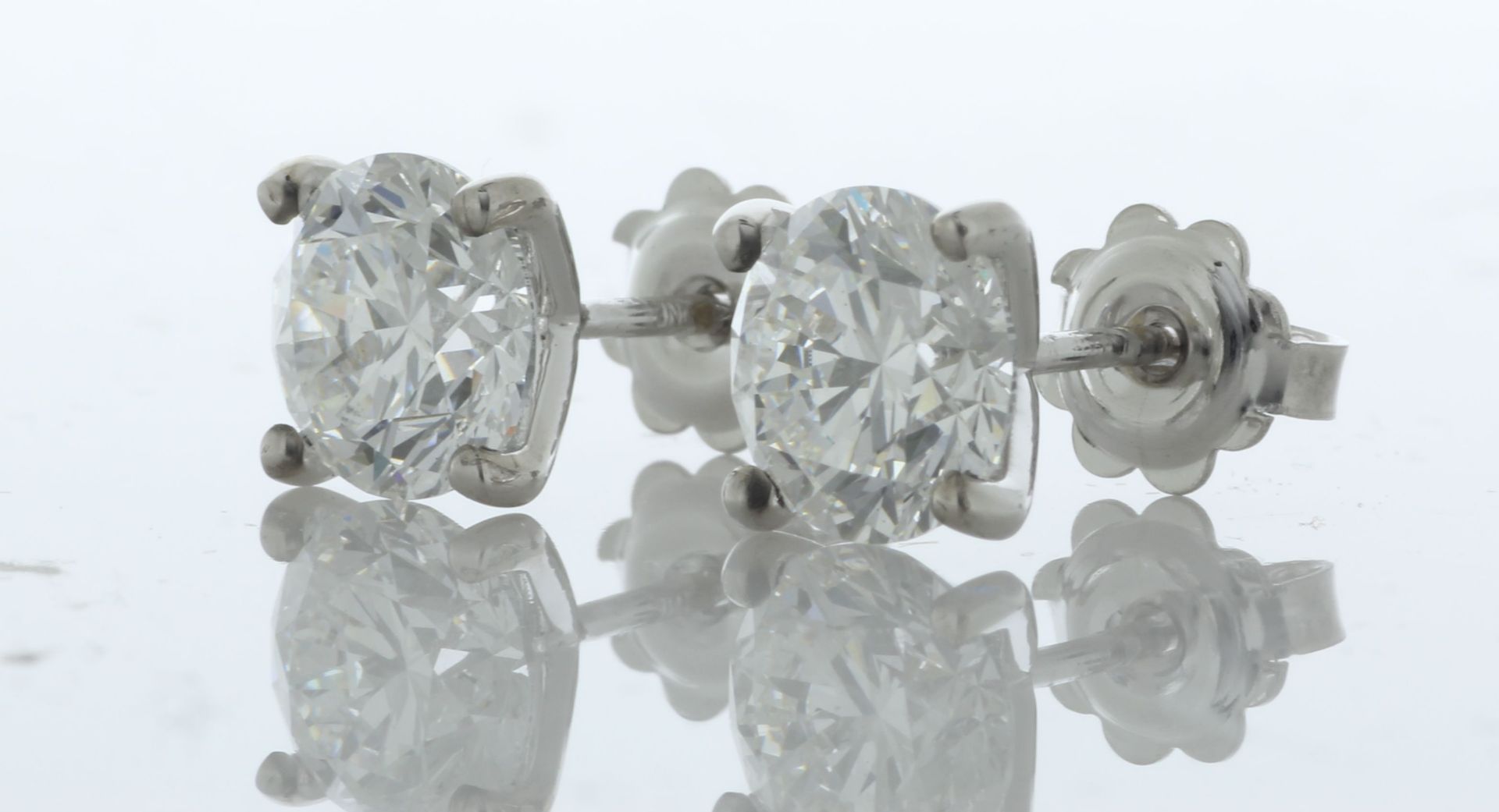 18ct White Gold LAB GROWN Diamond Earrings 4.05 Carats - Valued By IDI £47,600.00 - Two stunning - Image 2 of 4