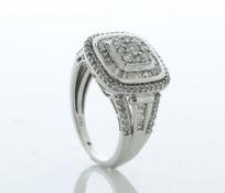 10ct White Gold Fancy Cluster Diamond Ring 1.00 Carats - Valued By IDI £4,995.00 - This gorgeous