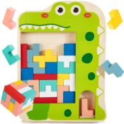 RRP £16.69 Wooden Blocks Puzzle Brain Teasers Toy Tangram Jigsaw