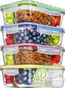 RRP £37.66 Glass Food Containers with Lids