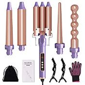 RRP £43.37 Hair Curling Iron Wand Set
