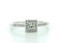 18ct White Gold Halo Set Diamond Ring 0.38 Carats - Valued By IDI £5,605.00 - A sparkling natural
