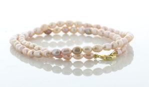 18 inch Freshwater Cultured 4.5 - 5.0mm Pearl Necklace With Gold Plated Clasp - Valued By AGI £235.