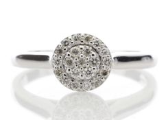 9ct White Gold Diamond Cluster Ring 0.24 Carats - Valued By IDI £3,010.00 - A cluster of seven round