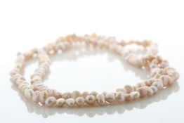 36 Inch Baroque Shaped Pink 5.0 - 6.0mm Pearl Necklace - Valued By AGI £325.00 - Baroque shaped 5.