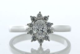 18ct White Gold Oval Cluster Diamond Ring (0.41) 0.61 Carats - Valued By IDI £7,970.00 - A