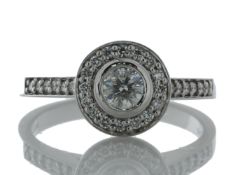 18ct White Gold Single Stone With Halo Setting Ring (0.26) 0.54 Carats - Valued By GIE £7,985.00 -