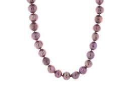 26 Inch Pink Freshwater Cultured 7.0 - 7.5mm Pearl Necklace - Valued By AGI £300.00 - Round pink 7.0
