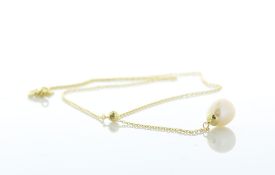 17 Inch 9.0 - 9.5mm Freshwater Cultured Pearl Gold Plated Silver Necklace - Valued By AGI £260.