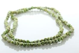 36 Inch Baroque Shaped Green 5.0 - 5.5mm Pearl Necklace - Valued By AGI £350.00 - 5.0 - 5.5mm
