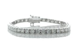 18ct White Gold Tennis Diamond Bracelet 8.44 Carats - Valued By IDI £27,100.00 - Forty six round