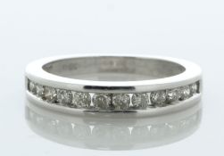 9ct White Gold Half Eternity Diamond Ring 0.50 Carats - Valued By AGI £2,950.00 - Twelve round