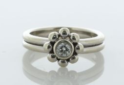 18ct White Gold Ladies Tiffany & Co Diamond Flower Ring 0.15 Carats - Valued By AGI £4,800.00 - A