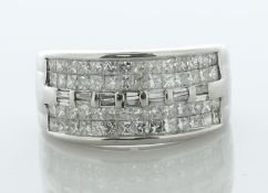 18ct White Gold Ladies Half Eternity Diamond Ring 2.00 Carats - Valued By AGI £6,995.00 - A row of