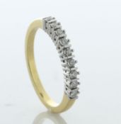 9ct Yellow Gold Half Eternity Diamond Ring 0.50 Carats - Valued By AGI £1,320.00 - Nine round
