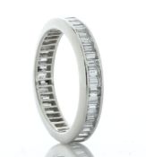 9ct White Gold Full Eternity Diamond Ring 2.00 Carats - Valued By AGI £4,440.00 - Baguette cut