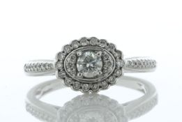 14ct White Gold Cluster Diamond Ring 0.75 Carats - Valued By AGI £3,400.00 - One round brilliant cut