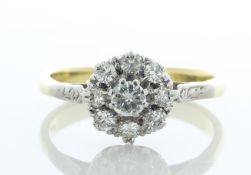 9ct Yellow Gold Diamond Cluster Ring 0.71 Carats - Valued By AGI £1,995.00 - A stunning 9ct white