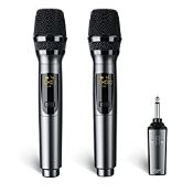 RRP £77.45 LEKATO 2.4GHz Metal Wireless Microphones Rechargeable