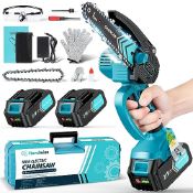 RRP £98.63 4000+4000 mAh Mini Chainsaw Cordless 6 Inch